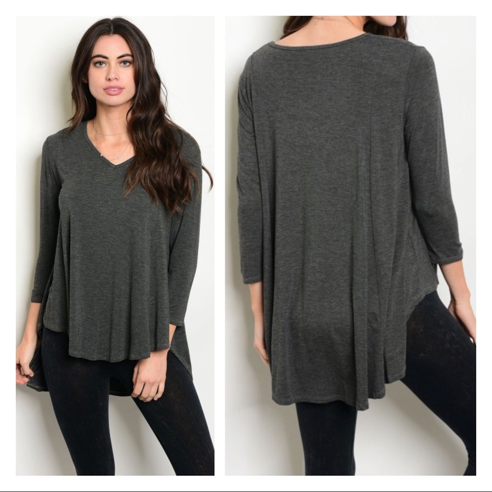 SALES ❗️Charcoal V Neck long sleeve Sweater